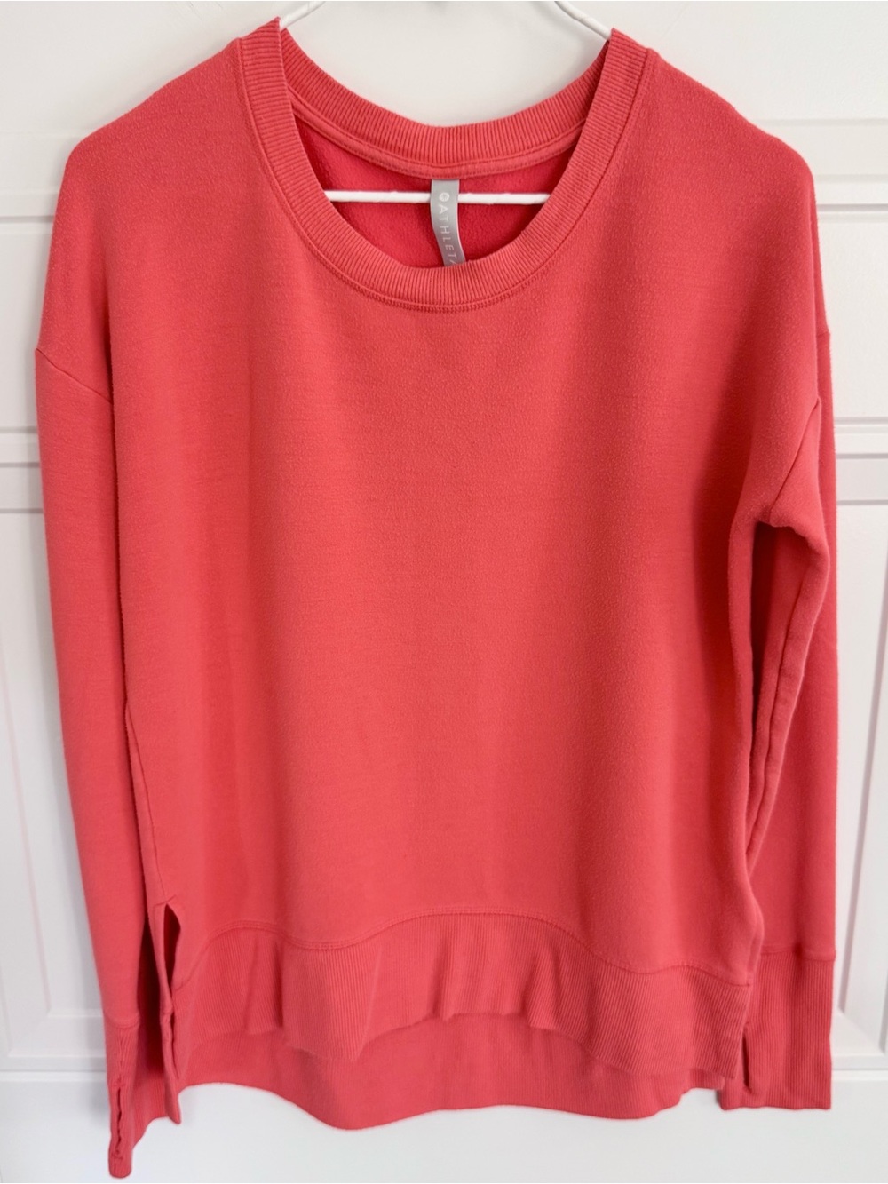 Athleta Coaster Luxe Recovery Coral Crewneck Sweatshirt, XS